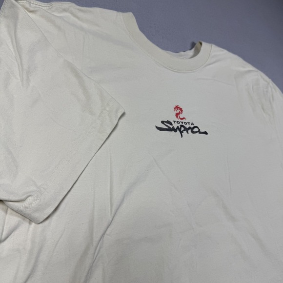 Vintage Hollister Toyota Supra RZ-S Turbo Graphic T-Shirt Cream Boxy Fit Mens XL